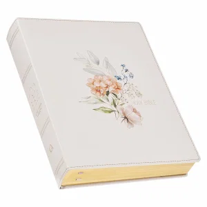 KJV Blush Bouquet Faux Leather Hardcover Large Print, Note-taking Bible