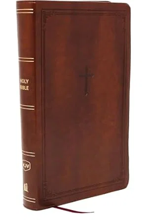 KJV Giant Print End-Of-Verse Reference Bible, Brown Leathersoft, Red Letter
