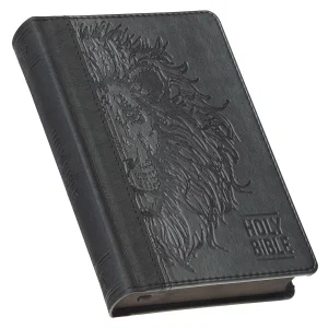 KJV Bible Compact Faux Leather, Black/Grey