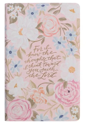 KJV Bible Giant Print Faux Leather Pink Floral Printed Jer. 29:11
