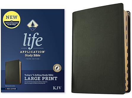 Image of KJV Life Application Study Bible, Large Print, Black Genuine Leather, Indexed