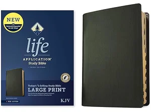 KJV Life Application Study Bible, Large Print, Black Genuine Leather, Indexed