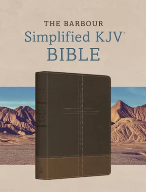 KJV The Barbour Simplified Bible--Deluxe Edition [Two-Tone Brown Stitched Cross]