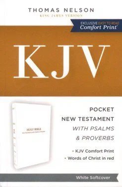 KJV Holy Bible: Pocket New Testament with Psalms and Proverbs, White Softcover