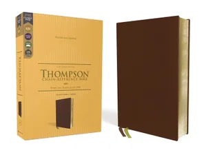 KJV Thompson Chain-Reference Bible, Genuine Leather, Calfskin, Brown, Red Letter