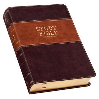 Image of KJV Bible Study Bible Faux Leather, Two-tone Brown
