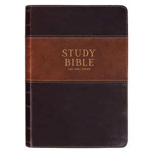 KJV Bible Study Bible Faux Leather, Two-tone Brown