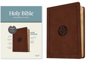 KJV Wide Margin Bible, Filament Enabled, Leatherlike, Dark Brown Medallion