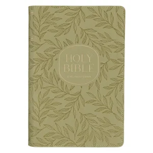 KJV Bible Reader's Edition XL print Faux Leather Green Leaves