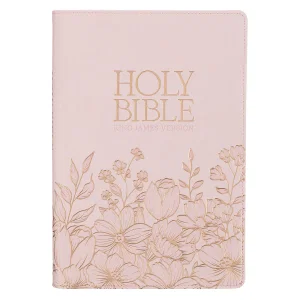 KJV Large Print Thinline Faux Leather Pink