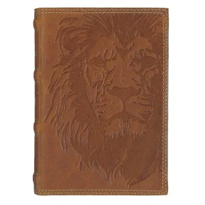 KJV Bible Compact Leather Brown Lion