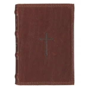 KJV Bible Pocket Leather Brown Cross