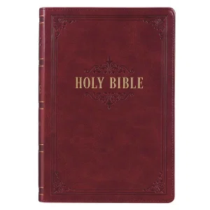 KJV Burgundy Faux Leather Full-size Giant Print -Thumb Index