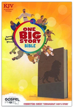 KJV One Big Story Bible, Brown Lion Leathertouch -One Big Story