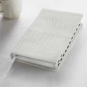 KJV White Faux Leather Deluxe Gift Bible with Thumb Index