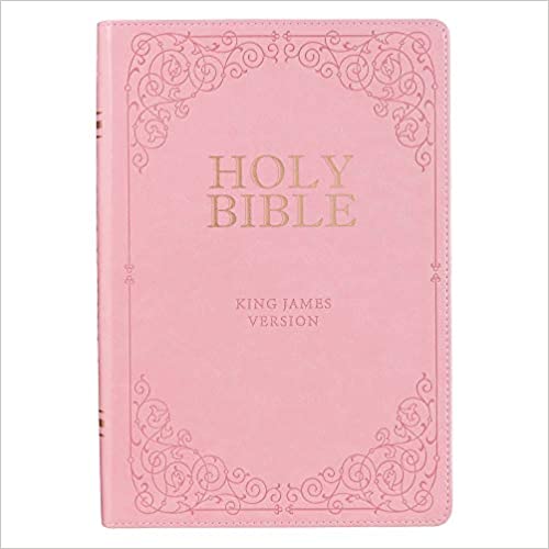 Image of KJV Giant Print Full-size Bible Pink Faux Leather Thumb-index