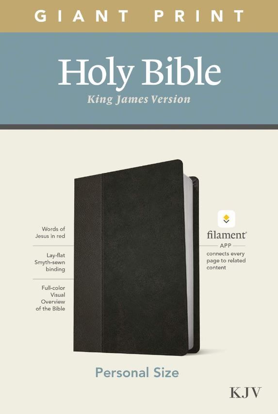 Image of KJV Personal Size Giant Print Bible, LeatherLike, Black/Onyx