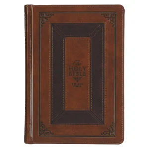 KJV Study Bible Faux Leather HC, Toffee/Burgundy