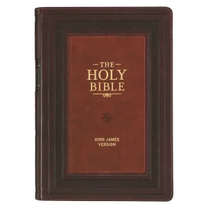KJV Study Bible LP Faux Leather, Burgundy/Toffee
