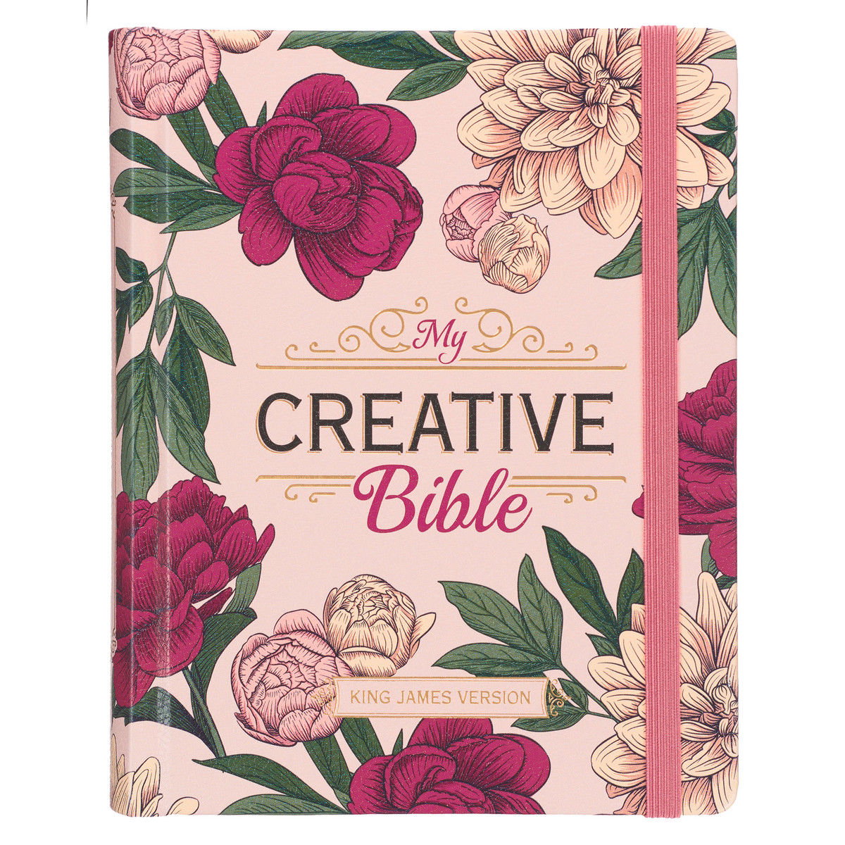 Image of KJV My Creative Bible Hardcover, Pink Floral Printed