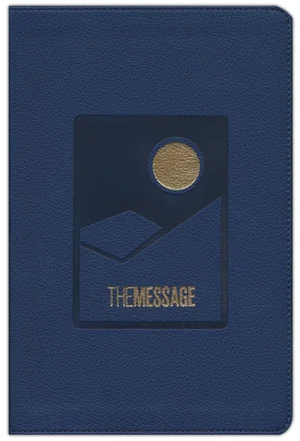 The Message Deluxe Gift Bible, Large Print -Leather-Look, Navy