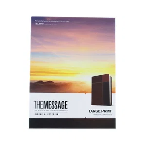The Message Large Print Leather-Look, Brown Trio