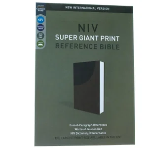 NIV, Super Giant Print Reference Bible, Leathersoft, Brown