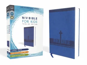 NIV Bible for Kids, Large Print, Leathersoft, Blue, Thinline Edition