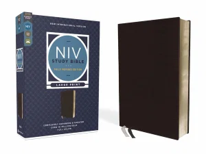 NIV Study Bible, Fully Revised Edition, Large Print, Bonded Leather, Black