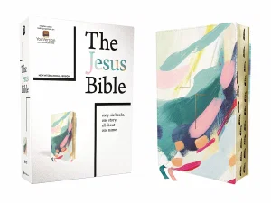 NIV The Jesus Bible Artist Edition, Leathersoft, Multi-colour/Teal, Thumb Indexed