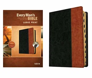 NIV, Every Man's Bible Large Print Genuine Leather, Black