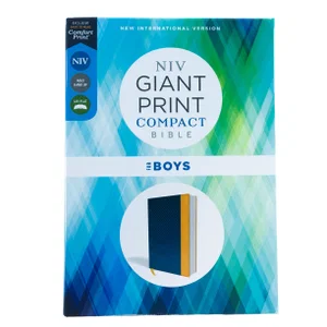 NIV Giant-Print Compact Bible for Boys, Leather-look, Blue/Yellow