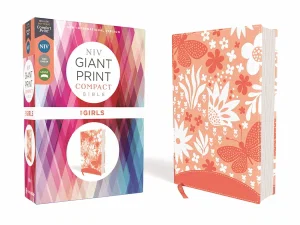 NIV Giant-Print Compact Bible for Girls, Leather-look, Coral