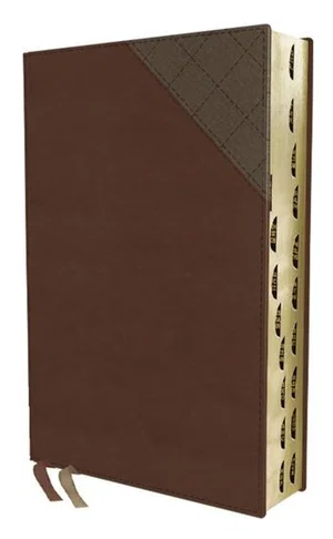 NIV Thinline Bible Leathersoft - Brown Thumb Indexed