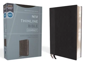 NIV Thinline Bible, Compact, Leathersoft, Black/Grey