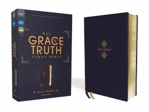 NIV Grace and Truth Study Bible, Leathersoft, Navy, Red Letter, Comfort Print