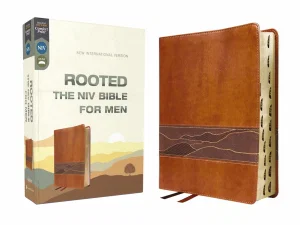 Rooted: The NIV Bible for Men, Leathersoft, Brown