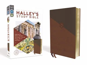 NIV Halley's Study Bible, Leathersoft, Brown, Red Letter Edition