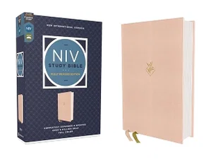 NIV Study Bible Fully Revised Pink Cloth Over Board Red Letter