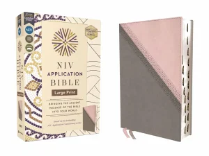 NIV Application Bible, Pink/Grey Leathersoft, Large Print, Red Letter, Indexed