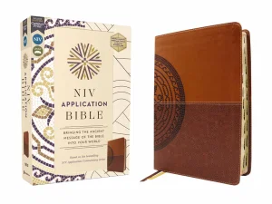NIV Application Bible, Leathersoft, Brown, Red Letter, Indexed, Comfort Print