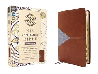 Image of NIV Application Bible, Personal Size, Leathersoft, Brown/Blue Indexed