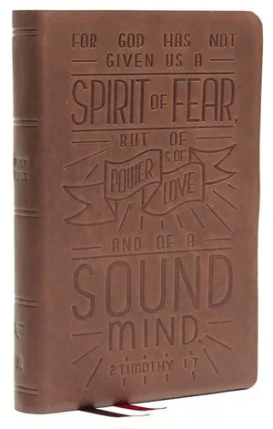 NKJV Thinline Bible, Verse Art Cover Collection, Genuine Leather , Brown