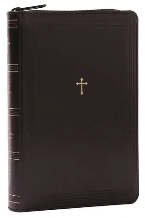 NKJV Compact Paragraph-Style Bible Black Leathersoft with Zipper