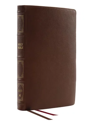 NKJV Deluxe Thinline Reference Bible, Genuine Leather, Brown