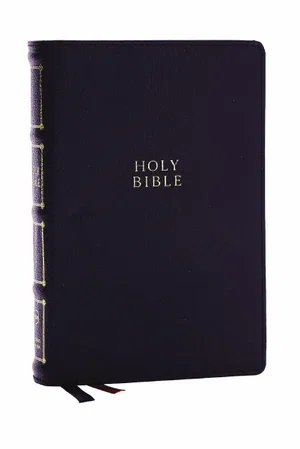 NKJV Compact Centre-Column Reference Bible, Black Genuine Leather, Red Letter