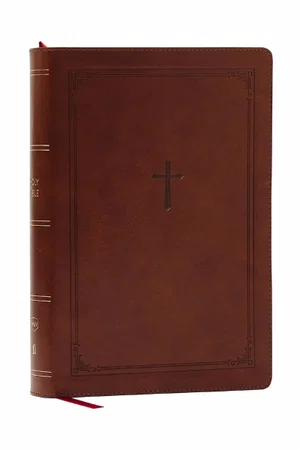 NKJV Giant Print End-Of-Verse Reference Bible, Brown Leathersoft