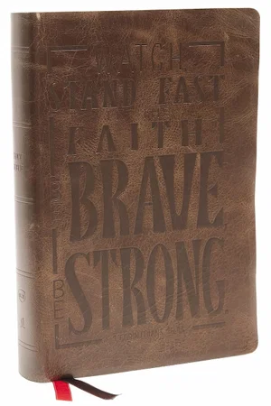 NKJV Giant Print Centre-Column Reference Bible, Verse Art Collection Brown