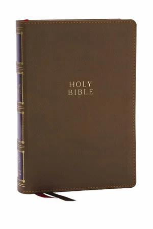 NKJV Compact Centre-Column Reference Bible, Brown Leathersoft, Indexed