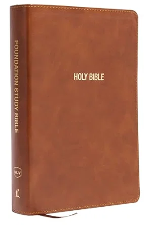NKJV Foundation Study Bible, Wide-Margin, Brown Leathersoft, Red Letter